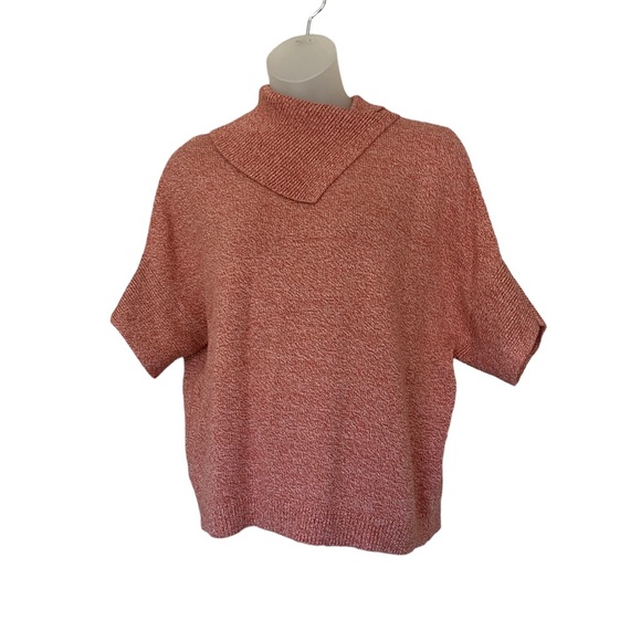 CABI sweater pumpkin orange, 1/2 dolman sleeves, split wide mock turtleneck, M - Picture 5 of 11